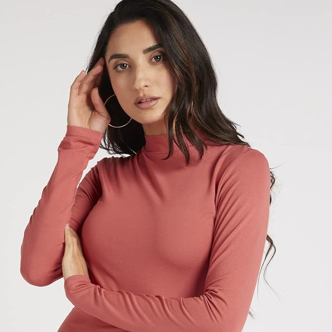 تي شيرت Splash للسيدات 6035721 W Mock Turtle Neck (عبوة من قطعة واحدة) 