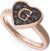 Guess UBR79031-56 Stainless Steel Stone Engraved Logo Ring for Women - Rose Gold