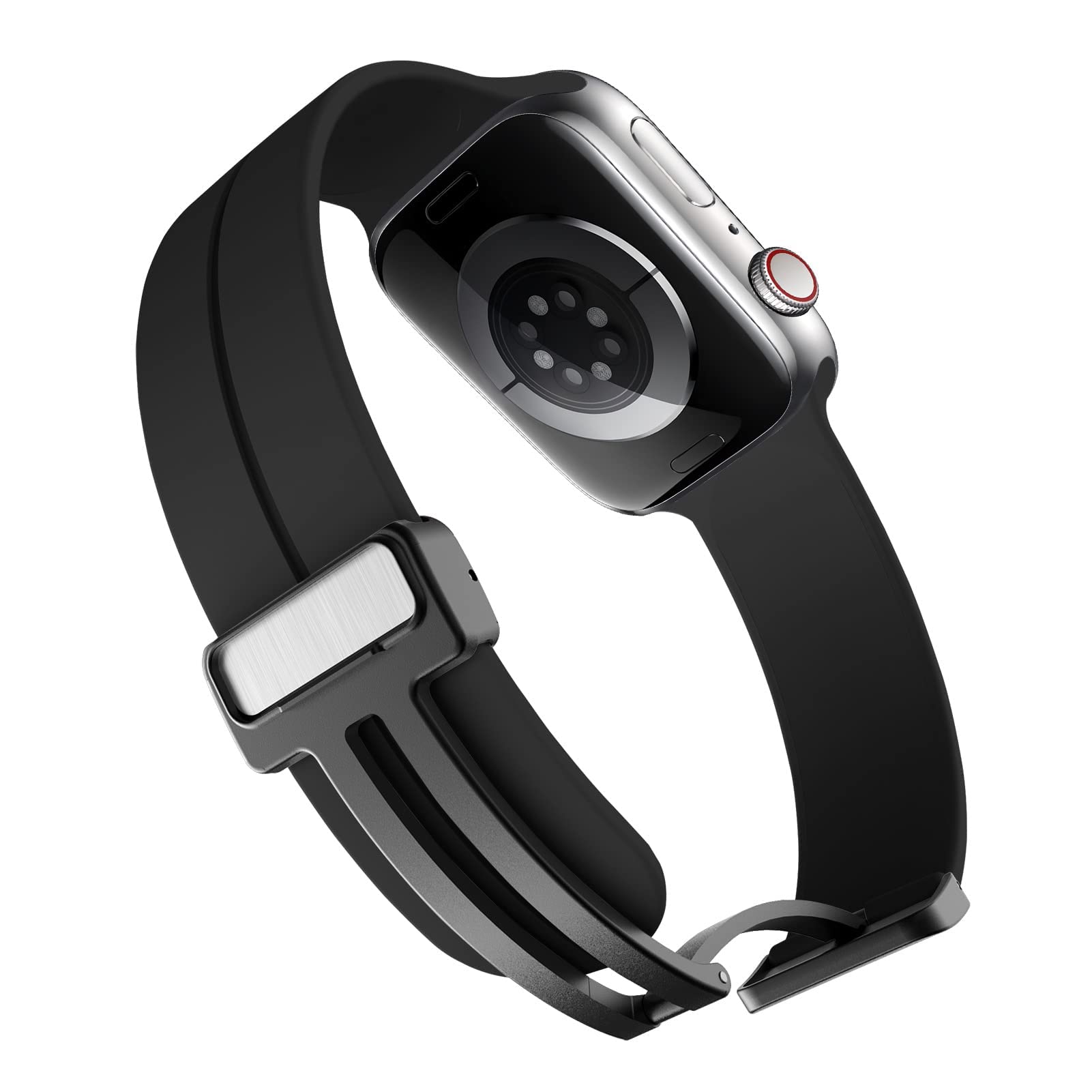 DL3 Mobilak Magnetic Silicone Strap for Apple Watch – Soft Sport Band Compatible with Ultra/Ultra 2 & Series 9 to 1 40MM, Men & Women