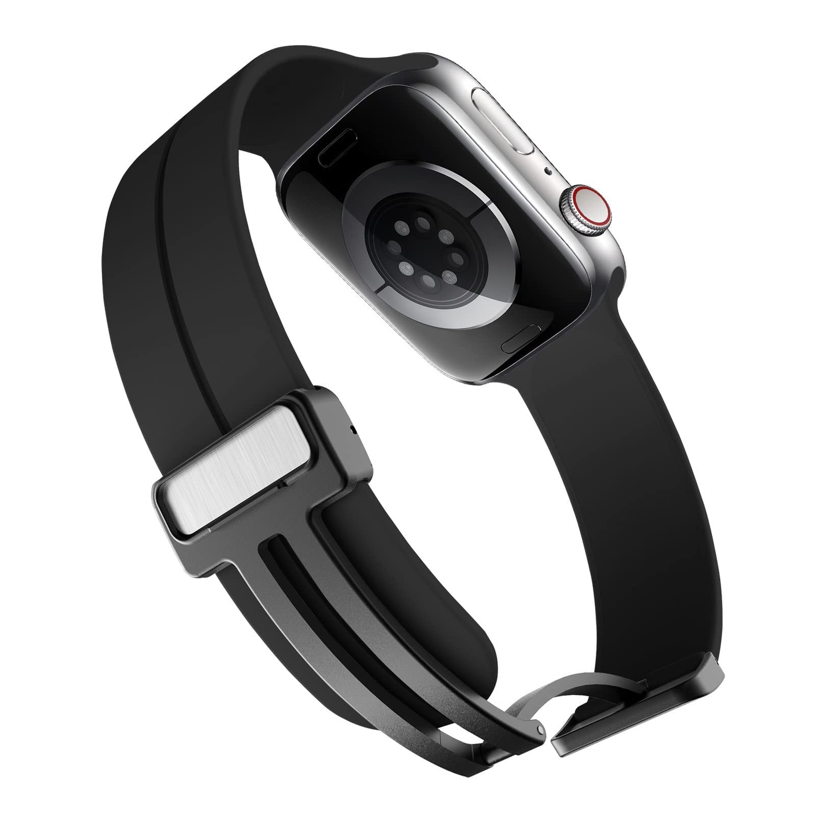 DL3 Mobilak Magnetic Silicone Strap for Apple Watch – Soft Sport Band Compatible with Ultra/Ultra 2 & Series 9 to 1 40MM, Men & Women
