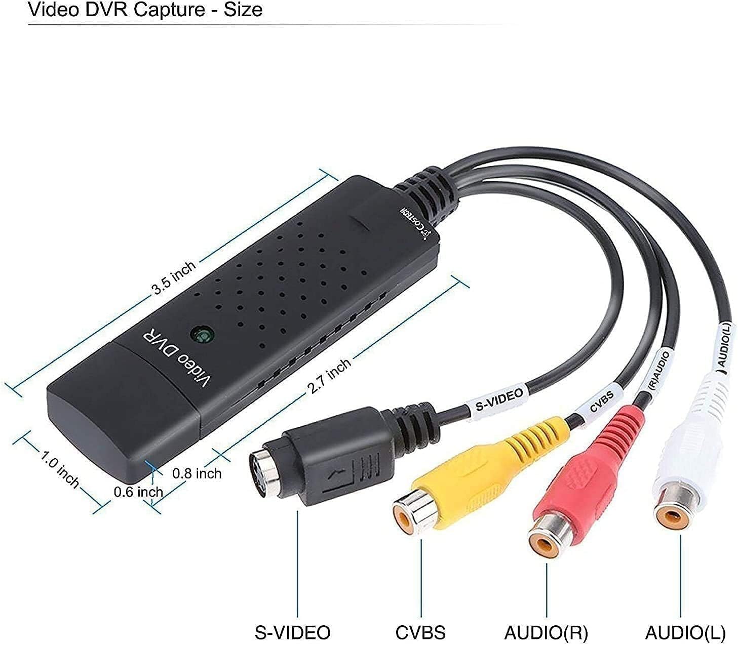 جهاز بطاقة التقاط الفيديو VIXLW DIGITNOW، محول USB2.0 وملتقط الصوت VHS VCR TV إلى DVD لأجهزة الكمبيوتر التي تعمل بنظام Windows