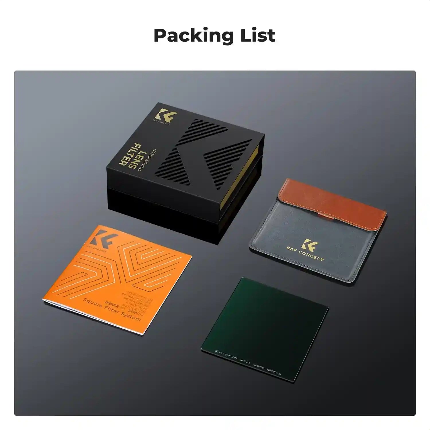 فلتر مربع K&F Concept بمقاس ١٠٠ ملم من نوع الكثافة المحايدة مصمم للمصورين الذين يحتاجون للتحكم الدقيق في التعريض الضوئي. مصنوع من زجاج بصري رفيع للغاية مع ٢٠ طبقة لضمان وضوح عالي