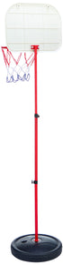 Portable & adjustable basketball stand, 105 cm to 139 cm - red & black