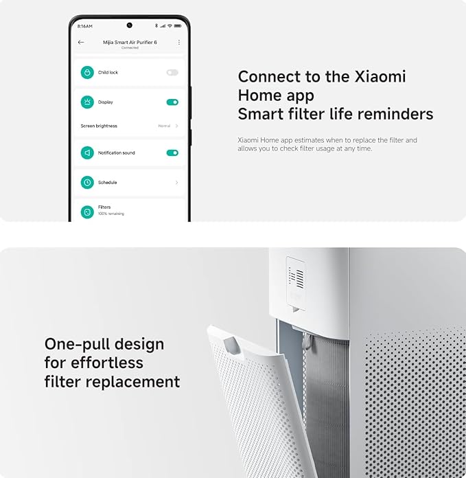 Mijia Smart Air Purifier 6 HEPA Filter Smart Control Grey – Safqqa Egypt