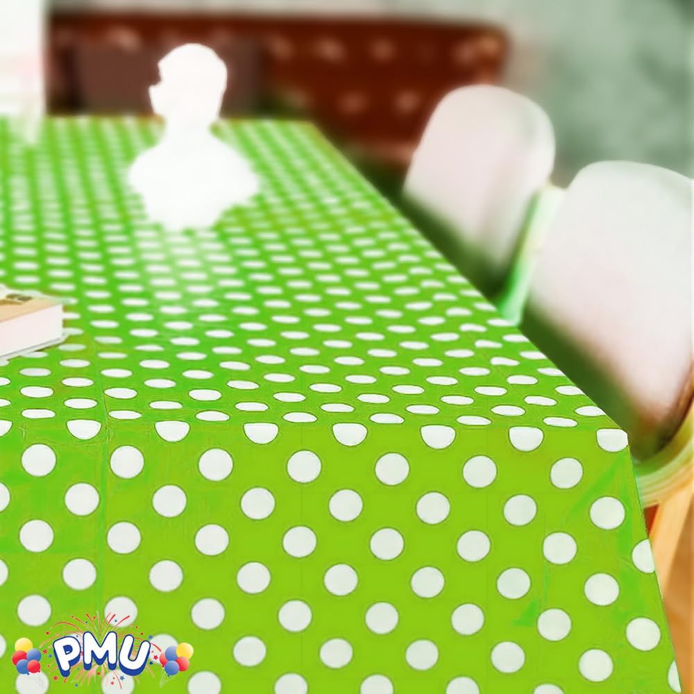Unique Polka Dot Plastic Tablecloth, Lime Green – Safqqa Egypt