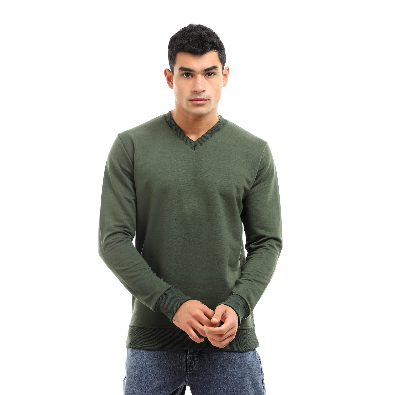 Off Cliff Basic Long Sleeves V-Neck SweatShirt For Men,Durable Off Cliff quality that withstands frequent use.