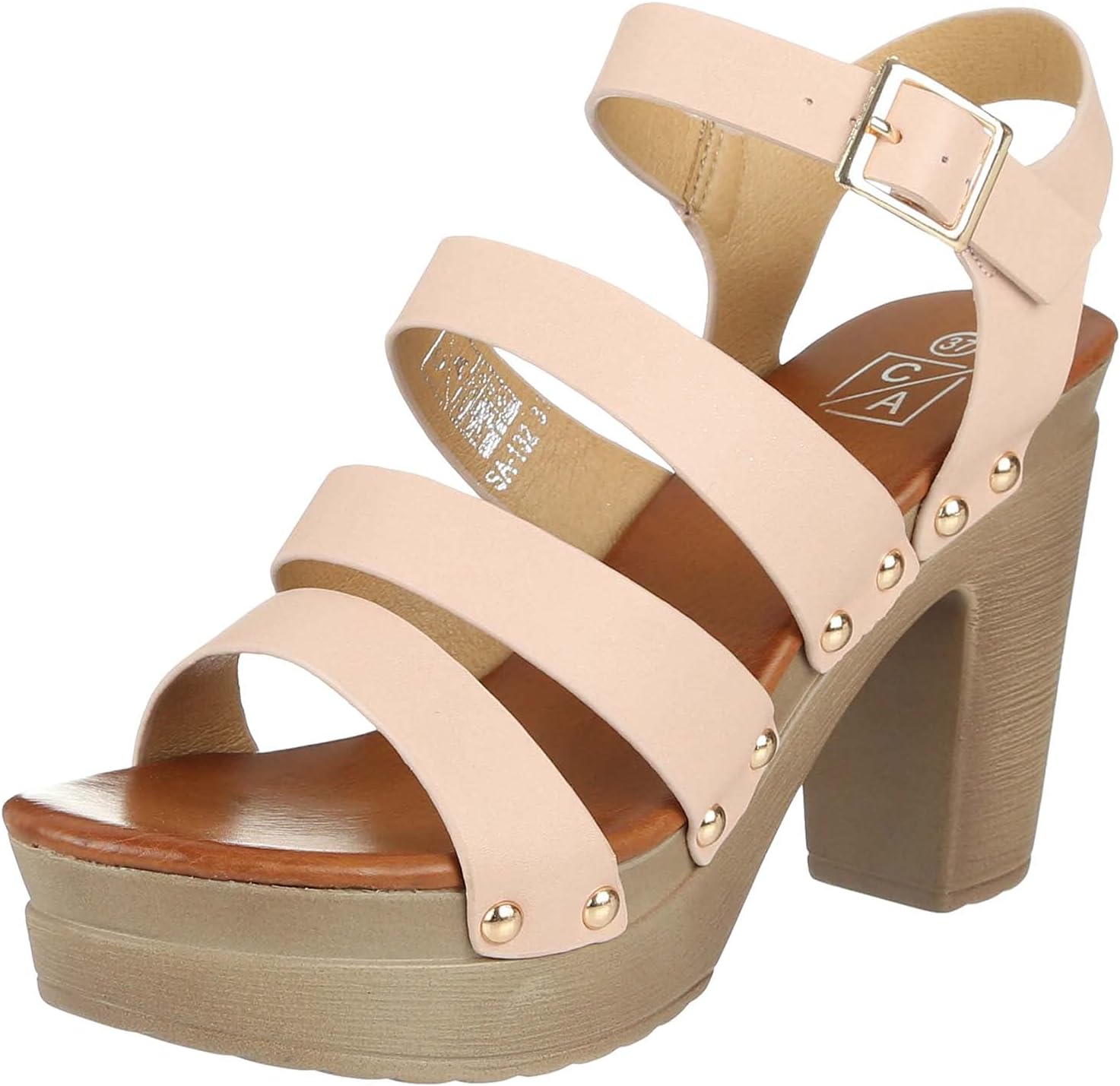 Club Aldo Women’s Leather Strappy Slingback Chunky-Heel Sandals