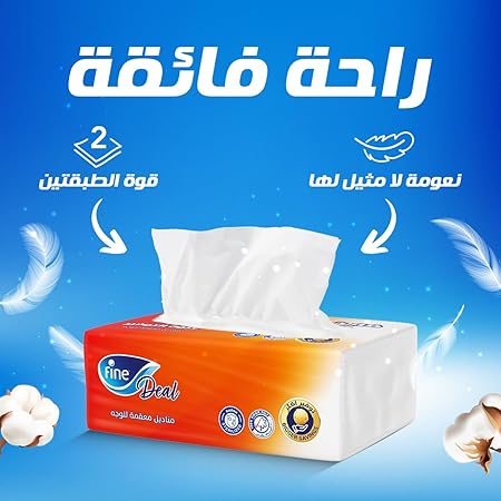 مناديل وجه فاين عدد 380 منديل – طبقتين ناعمة وقوية – Safqqa Egypt