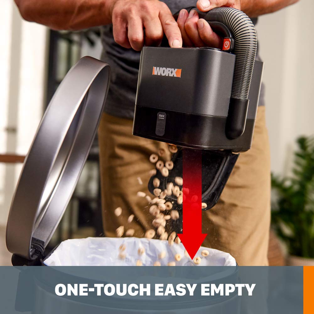 مكنسة لاسلكية مدمجة WORX WX030L.9 بقوة 20V – تصميم مكعب – أداة فقط بدون بطارية و شاحن – لون أسود