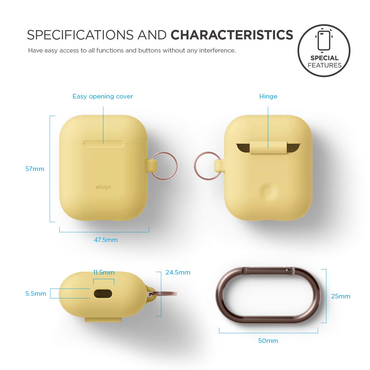 Elago EAPSC-HANG-YE Airpods Hang Case - Yellow