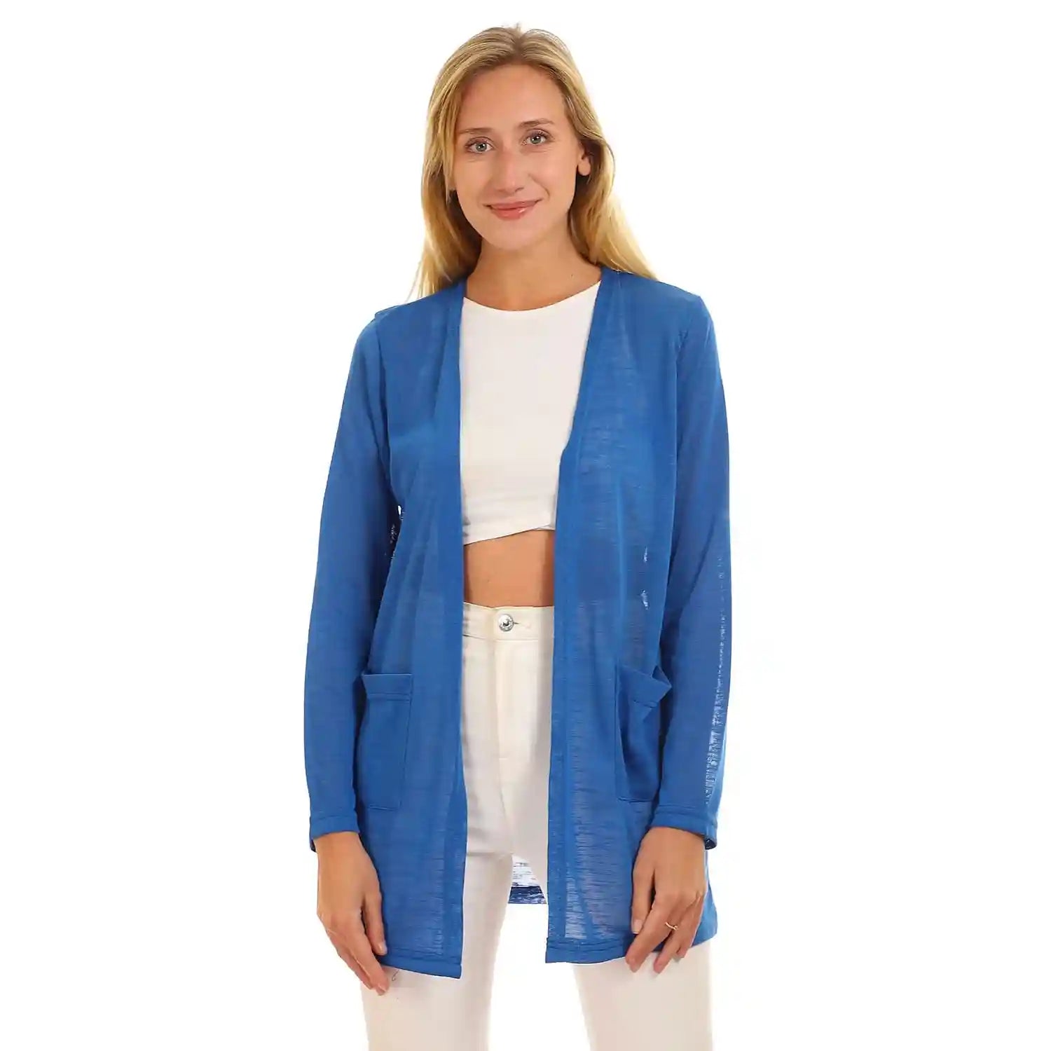 Jamila Women Side Pockets Short Cardigan SWEATER
