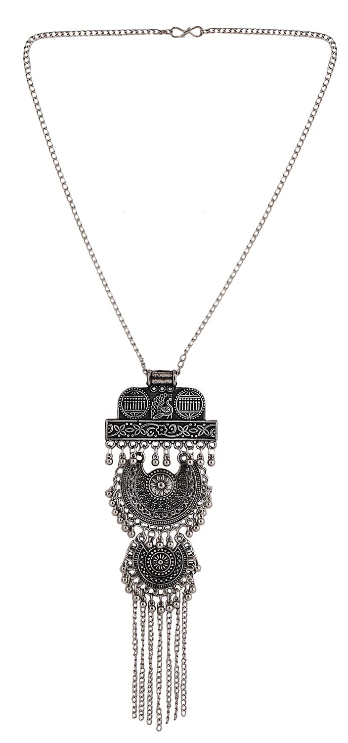 Shining Diva Fashion Silver Necklace Jewellery Set for Women (13174s), One Size