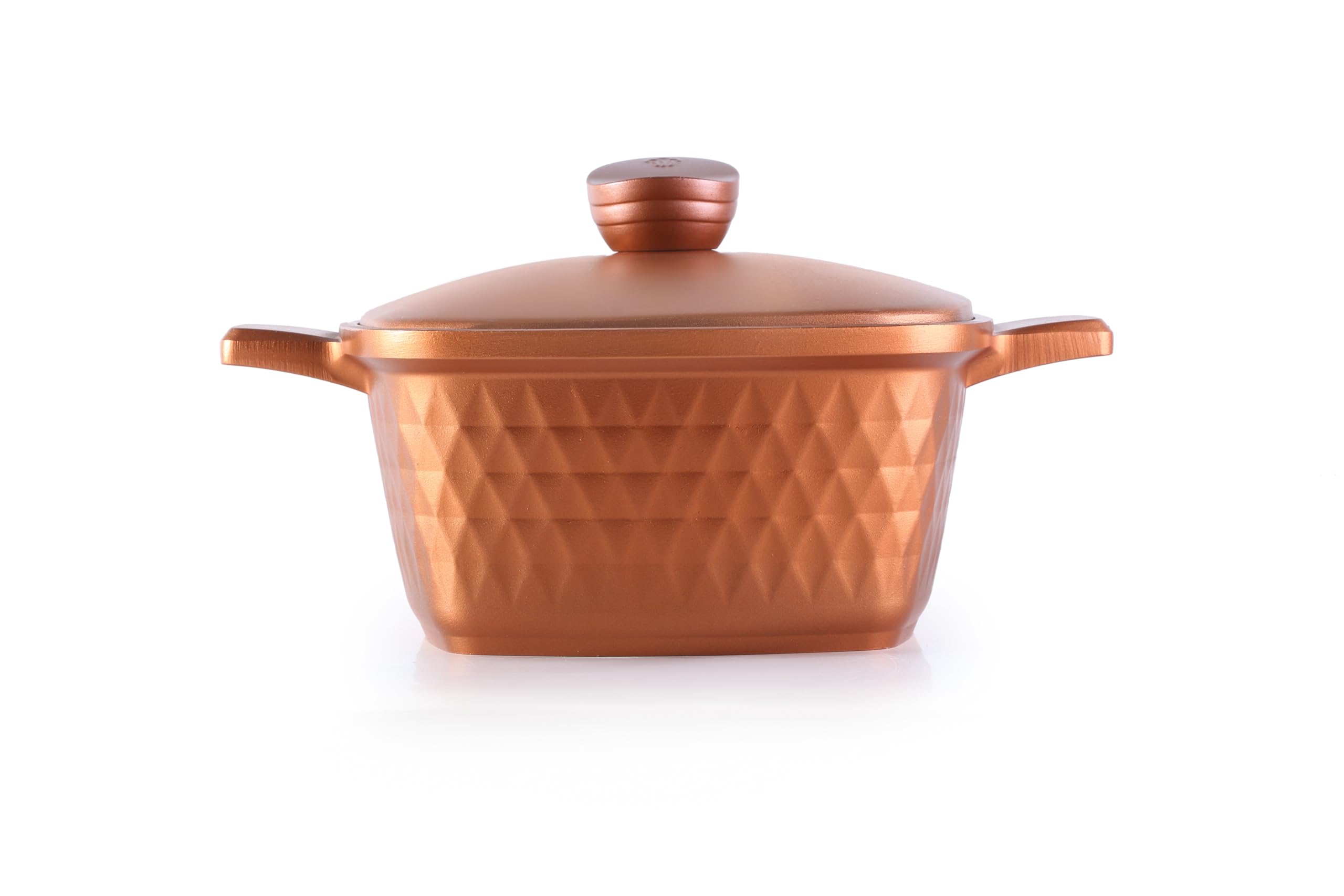 Square Queen Die-Cast Granite Cookware Set – 10 Pieces – Copper Color – Made in Turkey