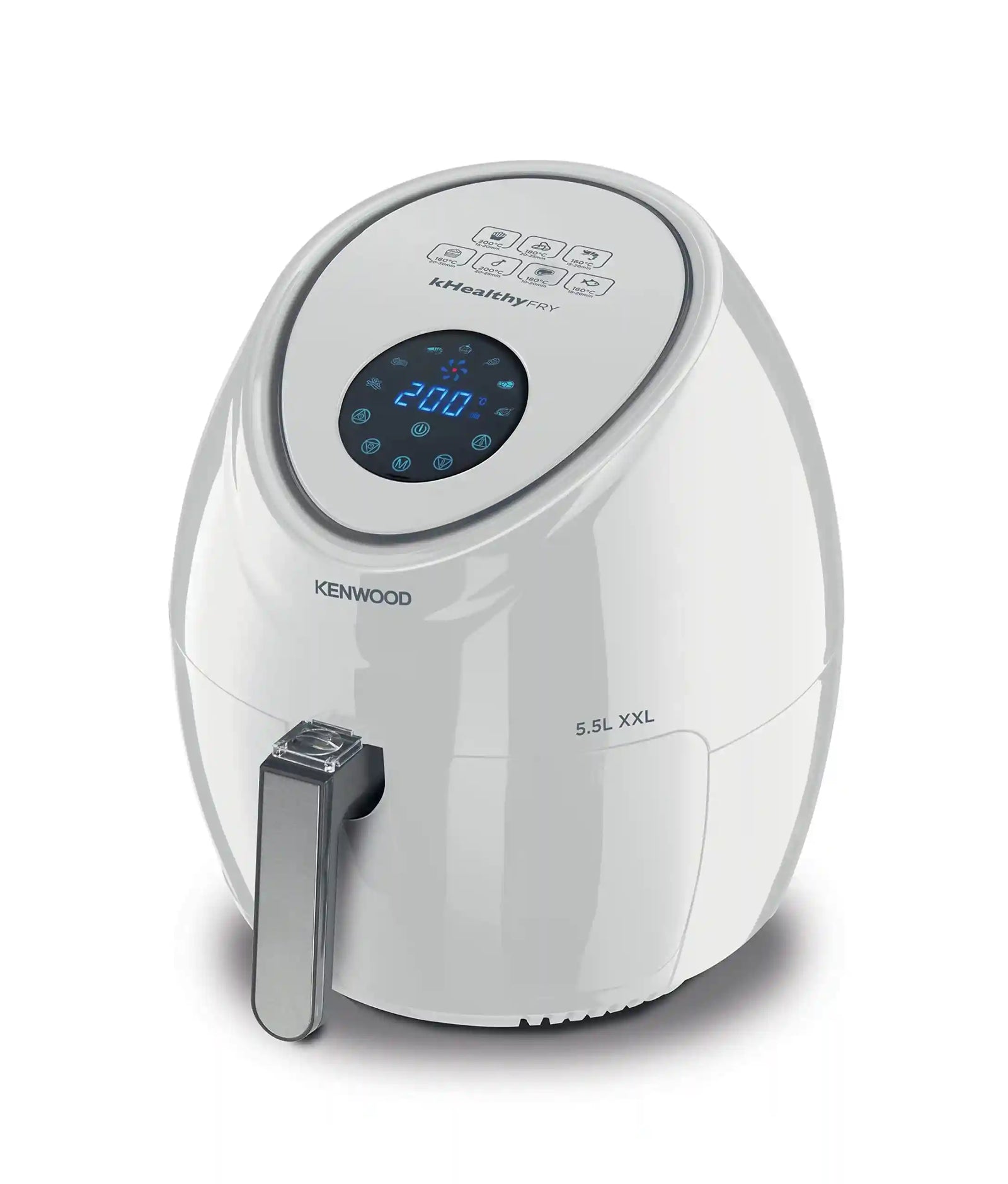 Kenwood Airfryer 5.5l, Large 5.5litre/2.4kg Capacity- White - HFP50.000WH (International Warranty) - 220V supply voltage and 50Hz - Safqqa Egypt