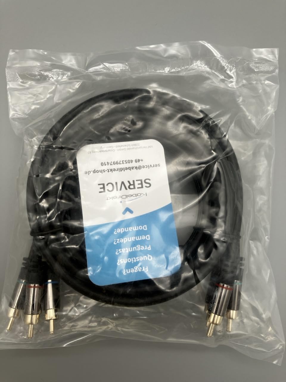 KabelDirekt 950 2m Component Cable, RCA/phono, RGB/YUV (coax 3Ã— RCA/phono to male cinch plugs, cable for video transmission in Full HD, video/HDTV) black - Safqqa Egypt