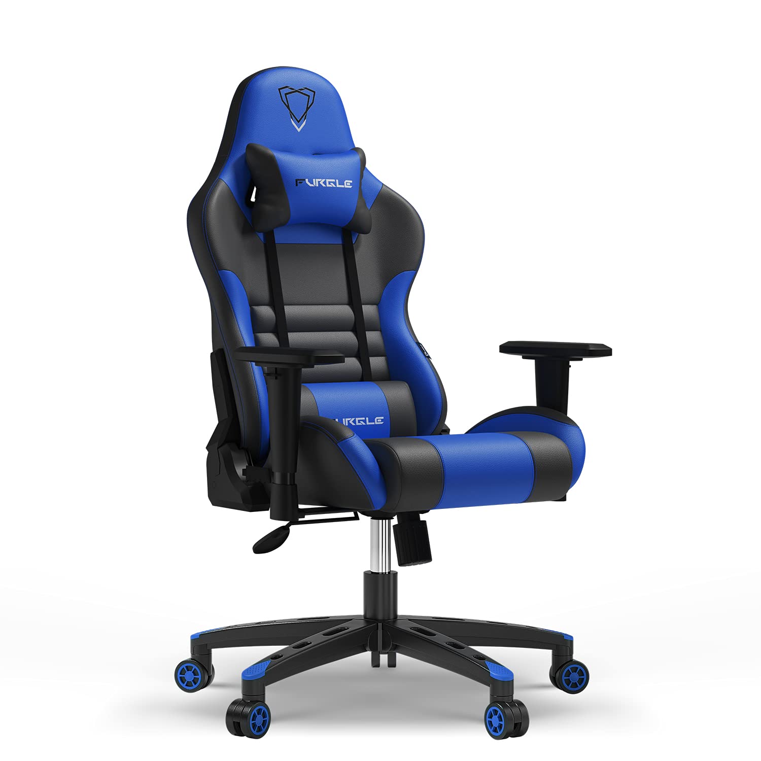 Furgle Gaming Chair, Gocker Ergonomic 3D Swivel Chair - One-Piece Steel Frame, PU Leather, Gas Lift - Black *Blue - Safqqa Egypt