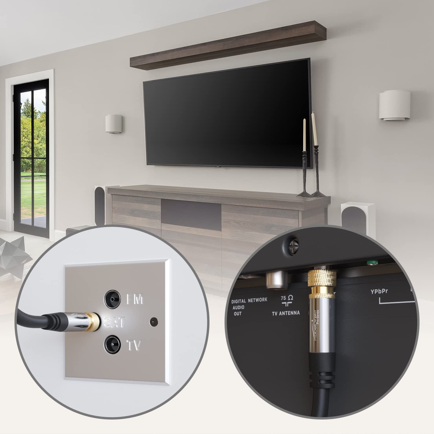 KabelDirekt 195 10m Digital Coaxial Audio Video Cable/Satellite Cable (Coax F Pin to Pin, Satellite Television, Modem, HDTV, DVB-T2, DVB-C, DVB-S) PRO Series black