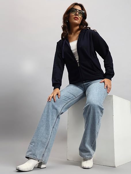 Styleville.in Women Sweatshirt Navy Casual Comfortable Everyday Wear – Safqqa Egypt