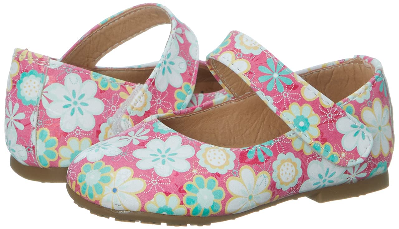 Skippy Flower Print Velcro Closure Mary Jane Shoes for Girls