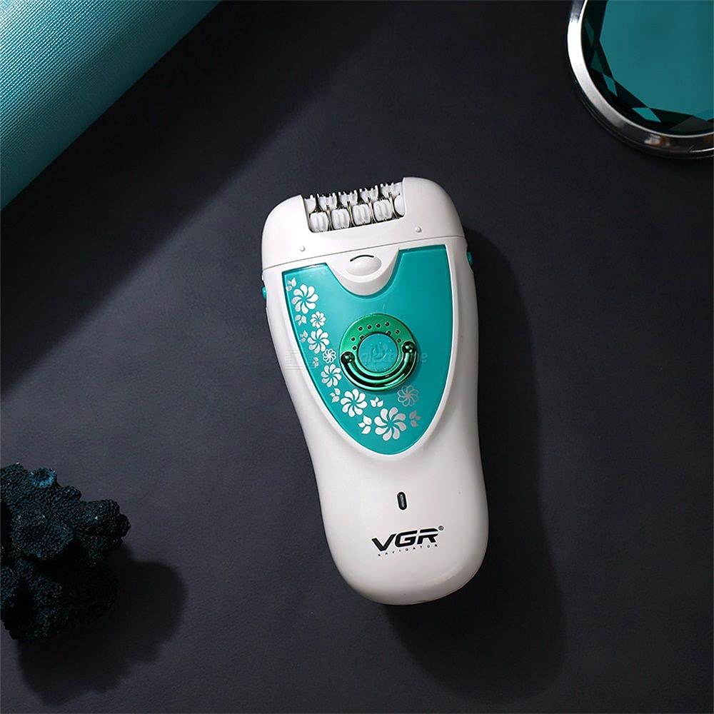 VGR V-722 Cordless Professional 2-in-1 Women Epilator & Shaver for different body areas for Wet & Dry use 35 minutes Runtime - Green