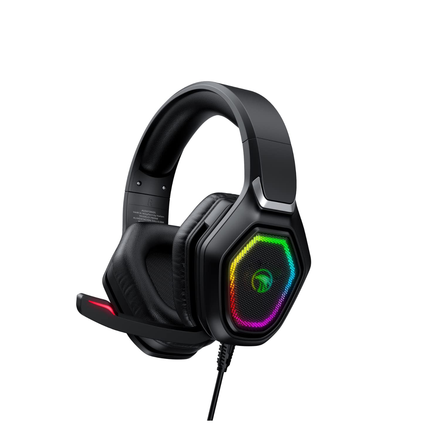 HALTEN INNOVACIÓN EN ACCIÓN -Havit h659d gaming headset, rgb 50mm 3d surround stereo, flexible and convenient 90 rotating earmuffs, 120 omnidirectional mic., Wired Headphones Headset