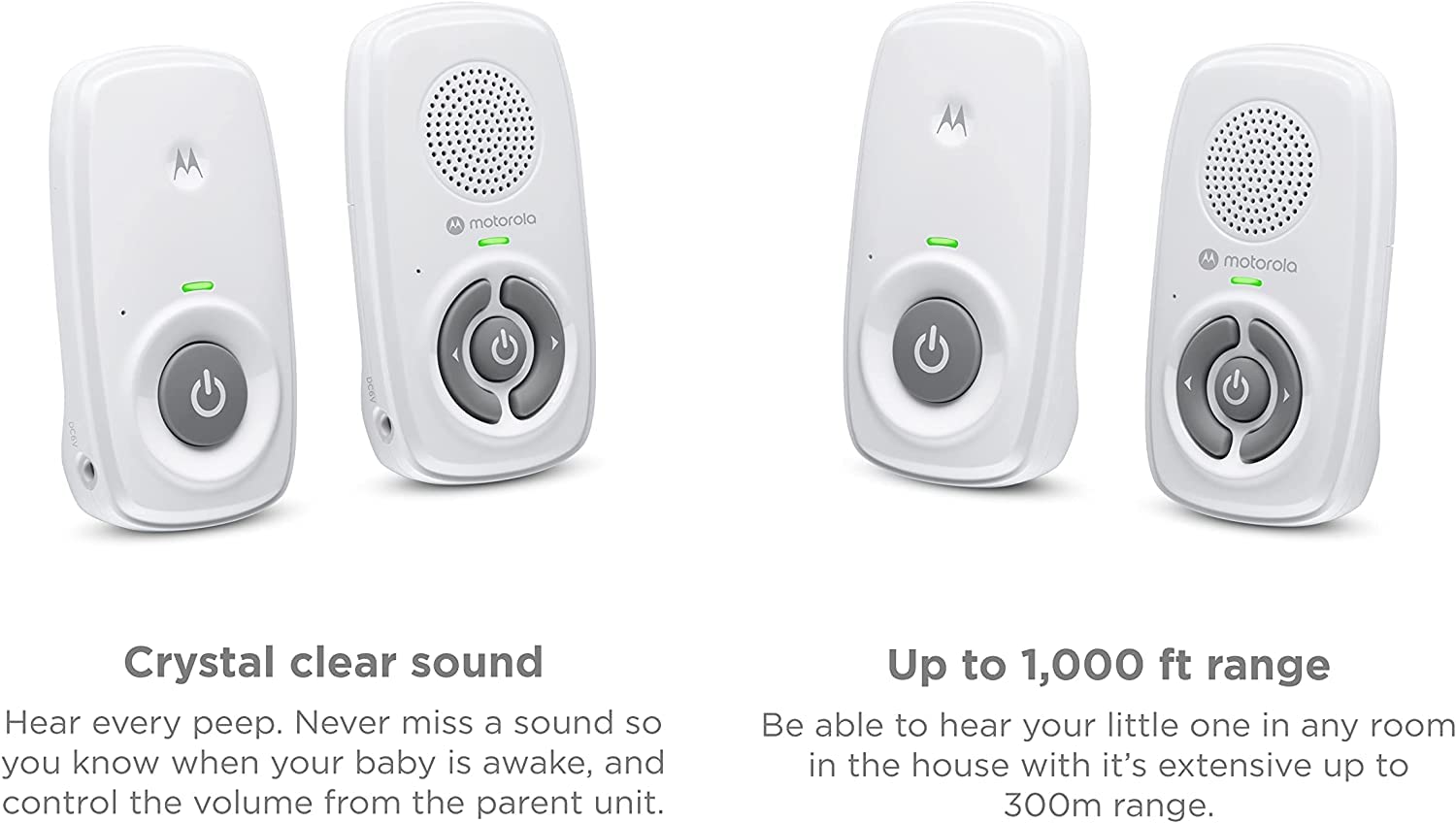 Motorola Nursery Digital Audio Baby Monitor – High Sensitivity Microphone for Infants & Kids