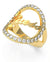 Guess UBR20050-56 Stainless Steel Zircon Embellished Stone Front Logo Ring for Women - Gold