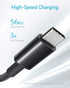 كابل أنكر USB-C إلى USB A 2.0 (6ft/1.8m)، عالي المتانة، طويل العمر، قوي، سريع، كابل شحن مضفر من نوع C متوافق مع جميع أجهزة أندرويد سامسونج S24، S23 وآيفون 16 والمزيد - صندوق تالف