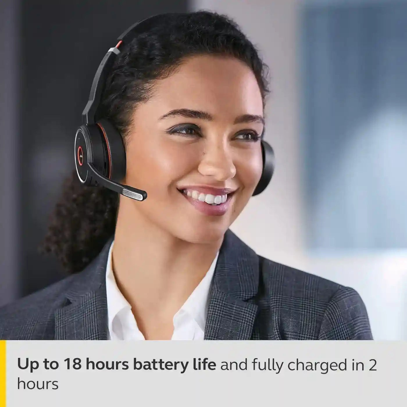 Jabra Evolve 75 MS Wireless Headset, Stereo – Includes Link 370 USB Adapter – Bluetooth Headset with World-Class Speakers, Active Noise-Cancelling Microphone, All Day Battery - Safqqa Egypt