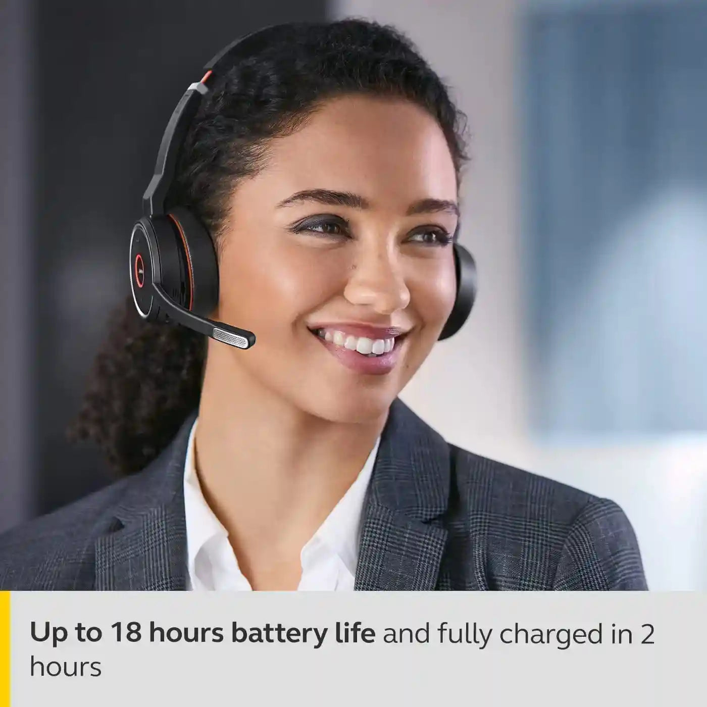 Jabra Evolve 75 MS Wireless Headset, Stereo – Includes Link 370 USB Adapter – Bluetooth Headset with World-Class Speakers, Active Noise-Cancelling Microphone, All Day Battery - Safqqa Egypt