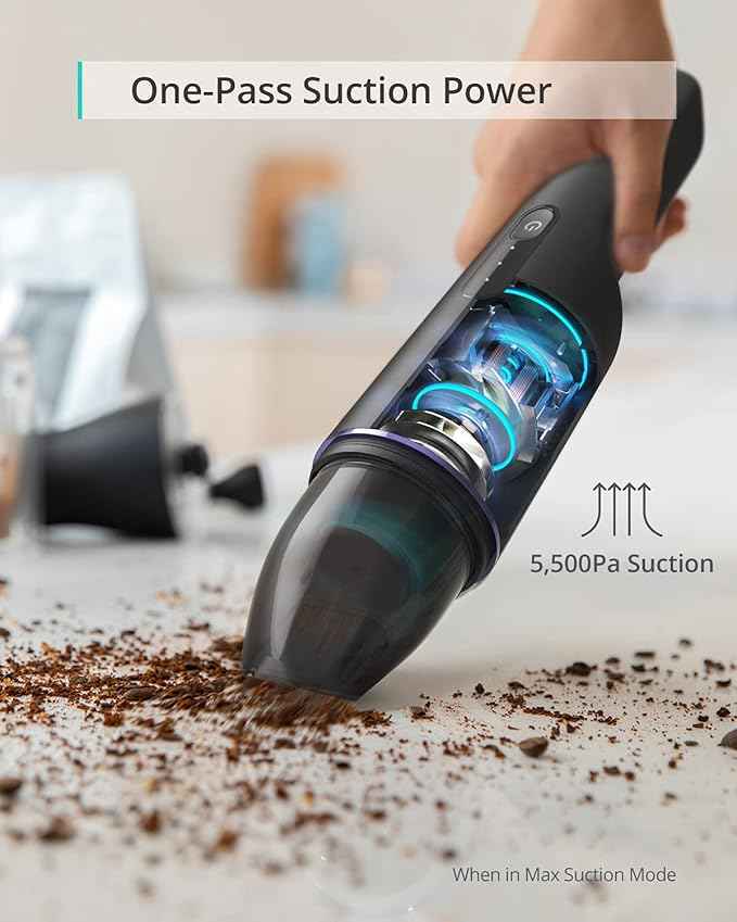 eufy by Anker HomeVac H11 – Cordless Handheld Vacuum, Ultra-Lightweight (1.2lbs), 5500Pa Suction, USB Rechargeable – Compact Cleaner for Home & Car - Safqqa Egypt