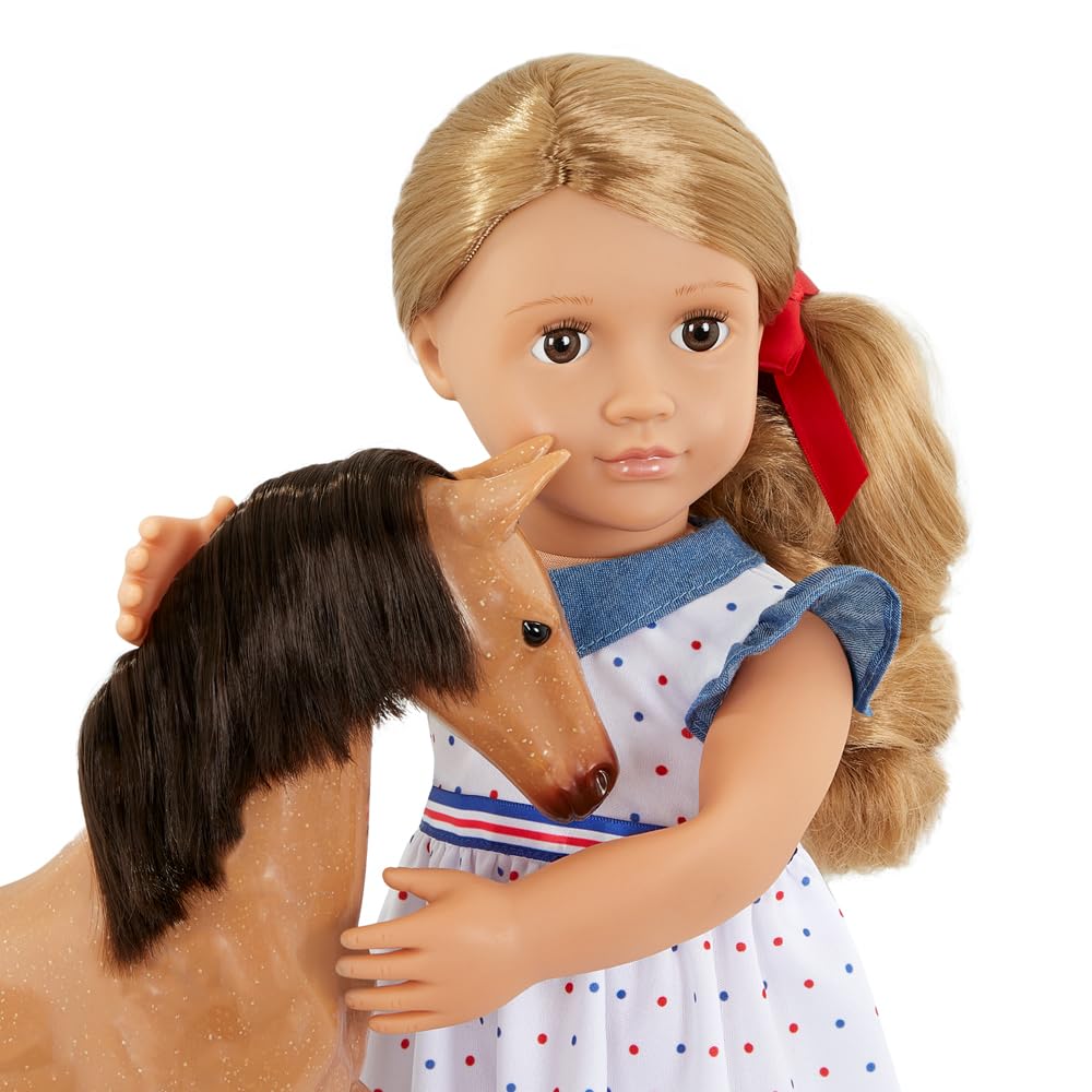 دمية فرس وفارس Our Generation Shelley & Buckskin Appaloosa – مقاس 18 بوصة للبنات من 3 سنوات فأكثر