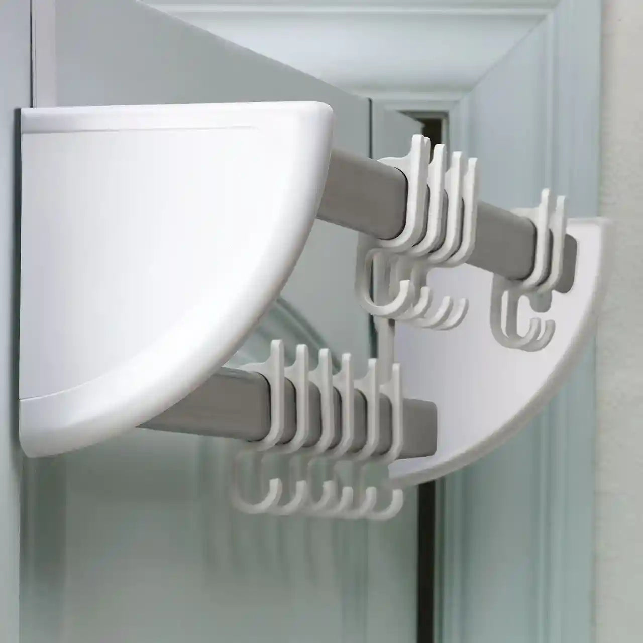 Rayen Double Hanger for all Doors, Easy to Assemble, White