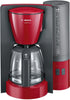 Bosch Comfort Line TKA6A044 Coffee Machine, Flavor Protection Glass Jug, Automatic Limit Switch, Programmable to 20/40/60 Minutes, 1200 W, Red /