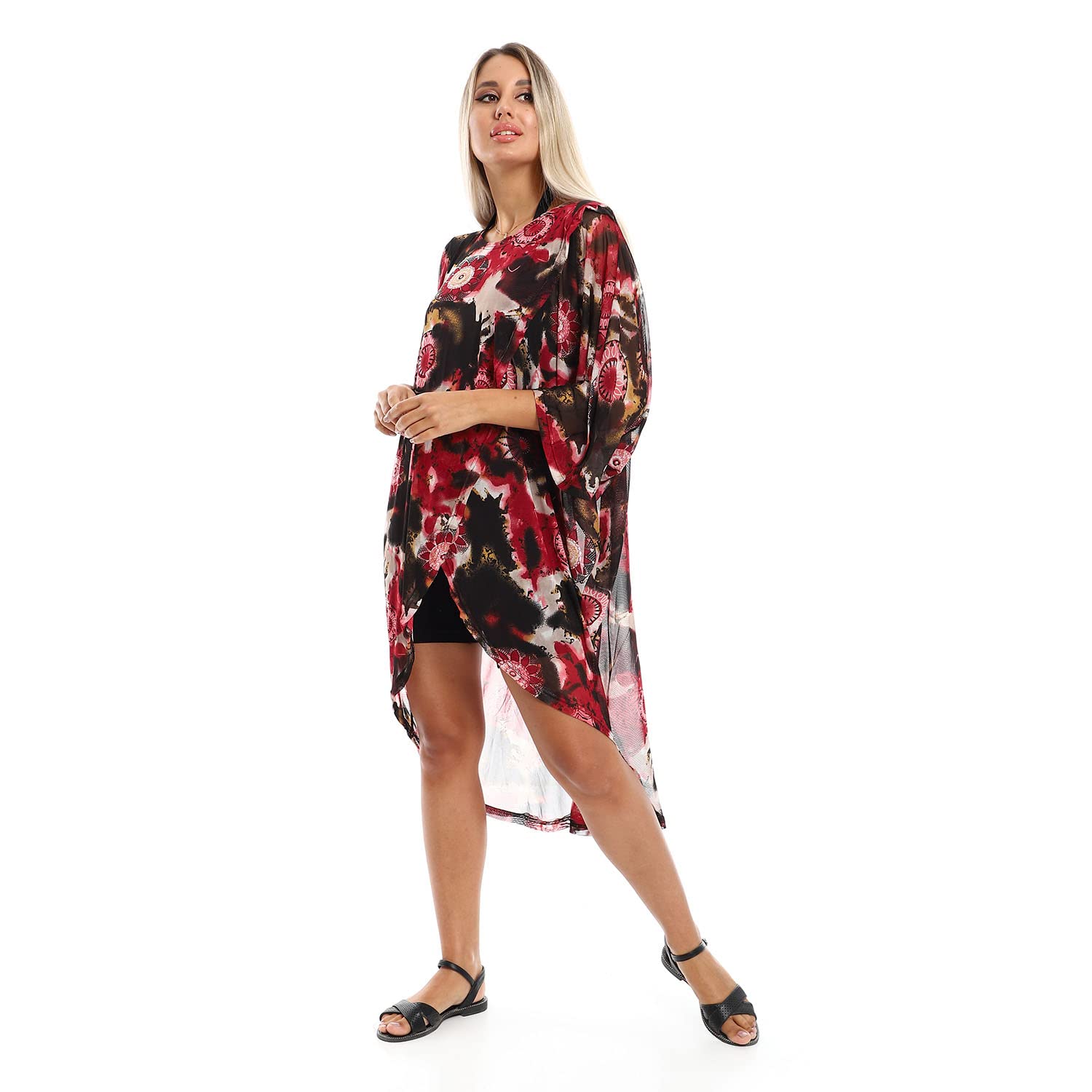 Jamila Women Self Pattern Round Collar Cover Up OUTERWEAR