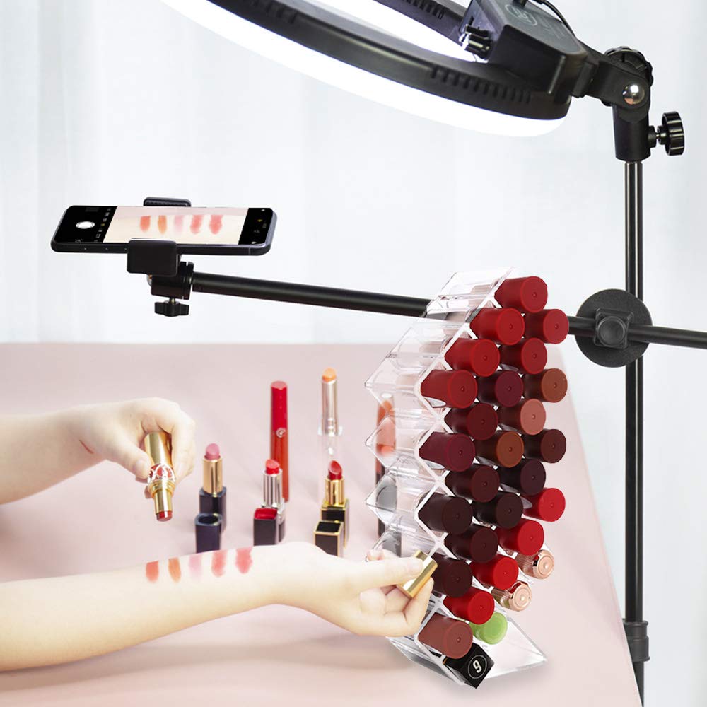 منظم أحمر الشفاه Spaceshoop Insoftb مصمم لتخزين ما يصل إلى 28 أحمر شفاه بطريقة مرتبة وسهلة الاستخدام. مصنوع من مواد متينة وعالية الجودة، 