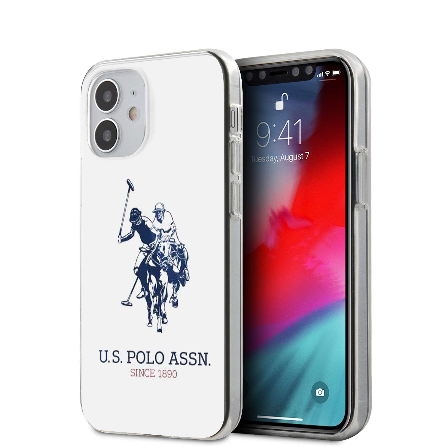 غطاء صلب لهاتف iPhone 12 من U.S. Polo Assn. بشعار DH الكبير
