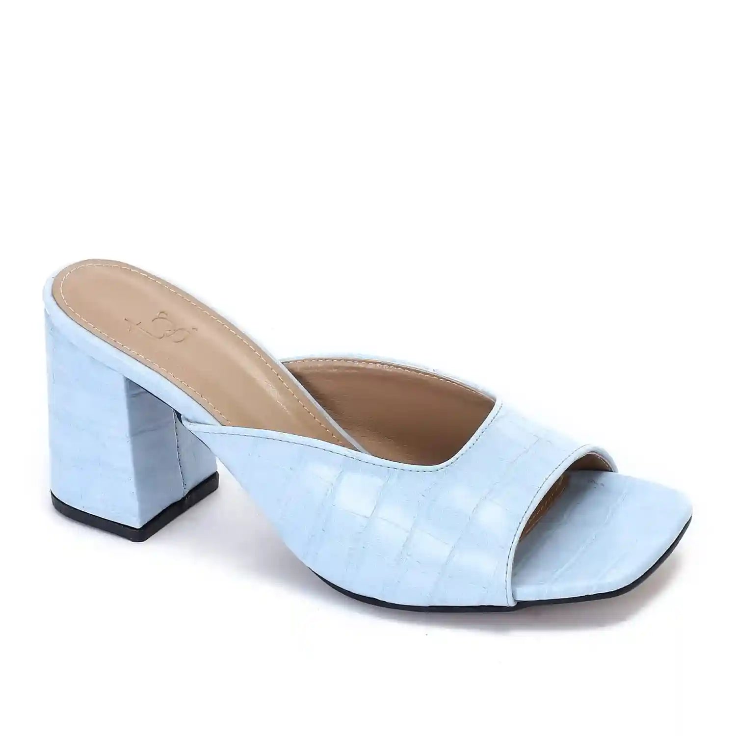 womens Square Cut High Heel Mule Heeled Sandal - Safqqa Egypt