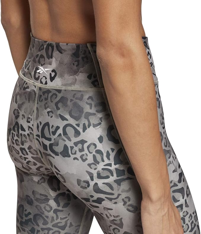Reebok Leopard Pattern Back Logo Leggings for Women