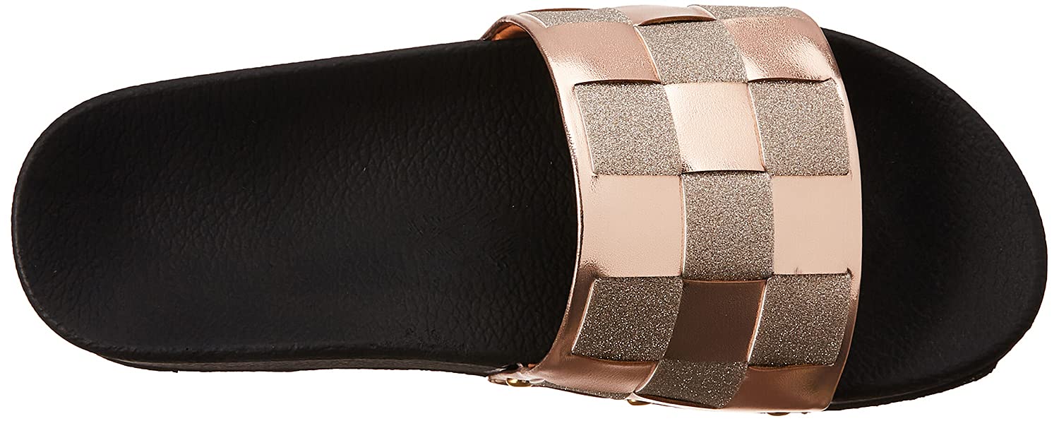 Club Aldo Basket Weave Contrast Sole Slides for Women