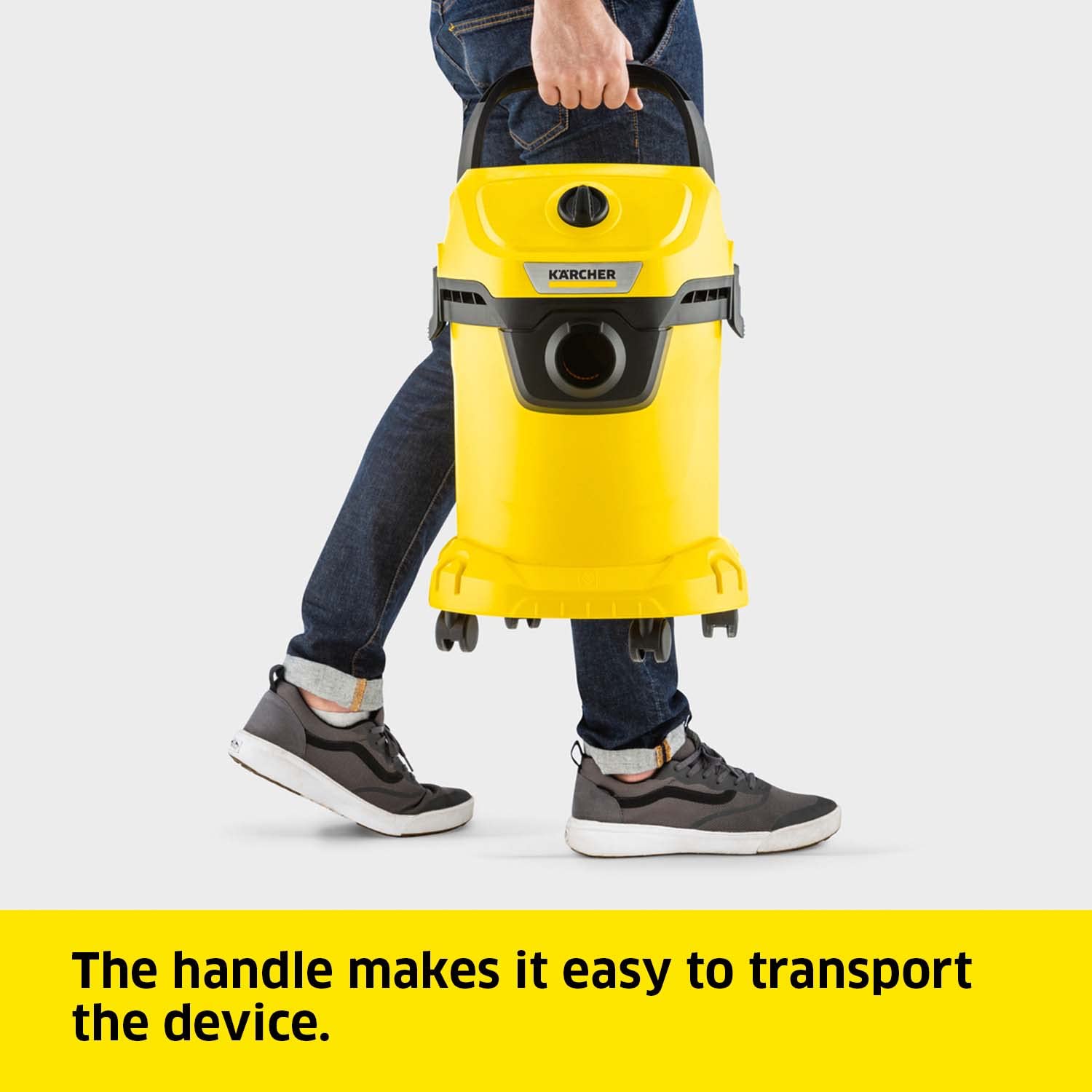 Kärcher Wet & Dry Vacuum Cleaner WD 3, blower function, power: 1000w, plastic container: 17L, suction hose: 2m, incl. cartridge filter, floor and crevice nozzle