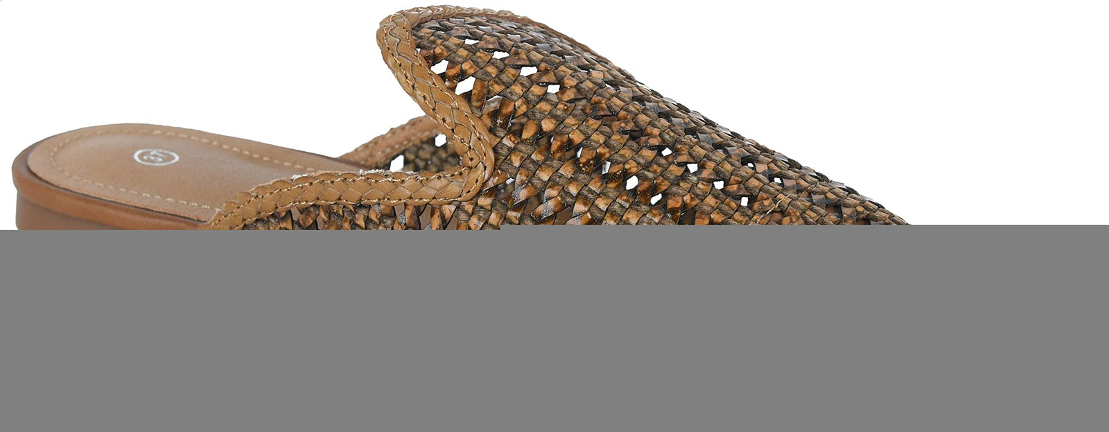 Pixi Leather Perforated Pointed-Toe Flat Mules for Women,Flat, comfortable sole for daily wear