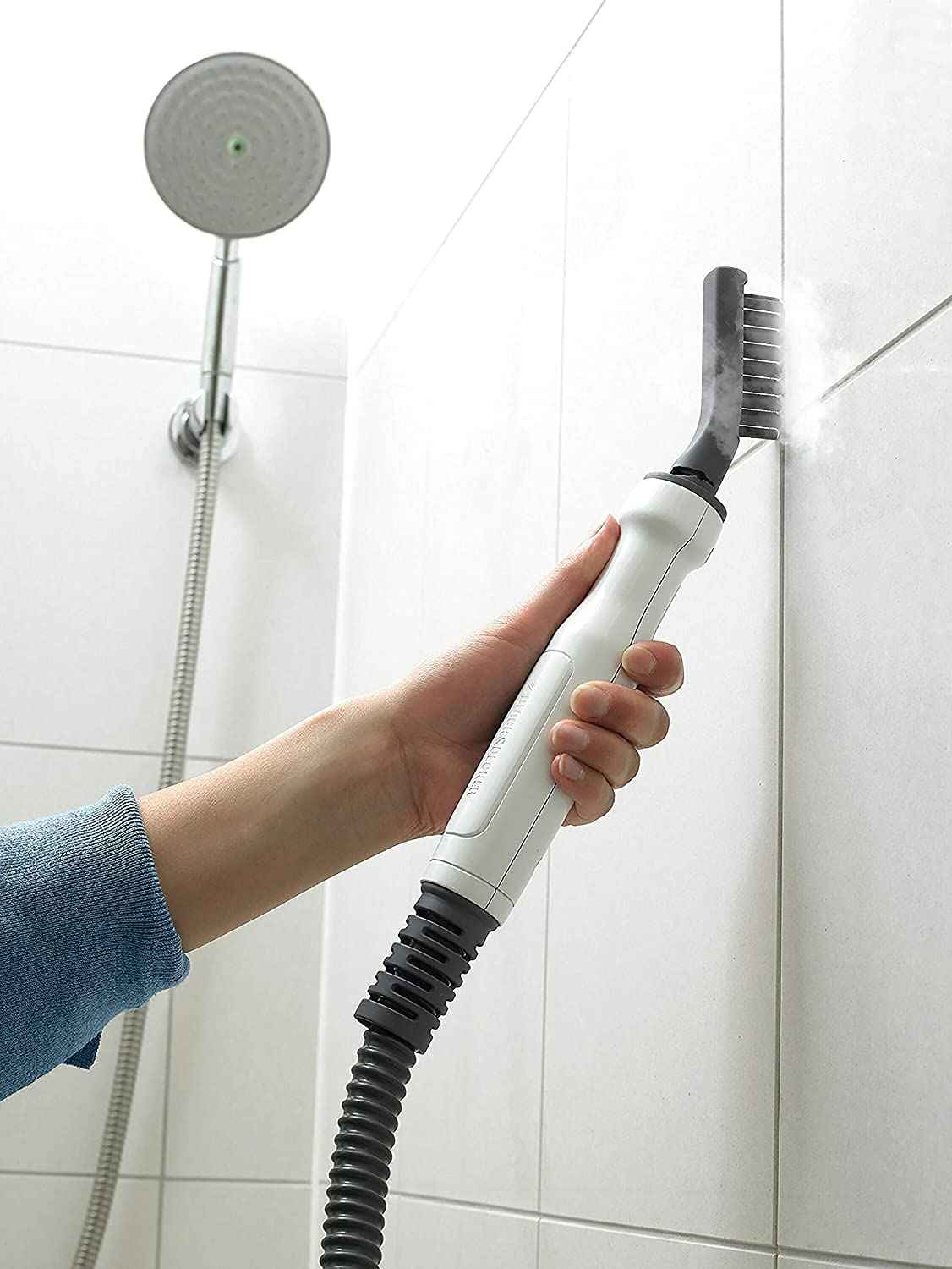 BLACK+DECKER 2-in-1 Steam Mop, 1600W, Fast Heat-Up, Delta Head, Steam Mitt, 11 Accessories, Kills 99.9% of Germs, Auto Select, Microfiber Pad, ECO Friendly, White/Aqua - BHSM166DSM-GB - Safqqa Egypt