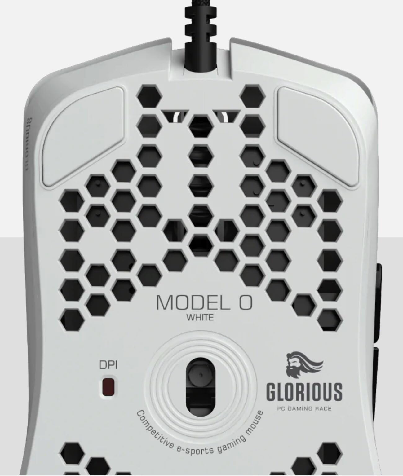 Glorious Model O Wired Gaming Mouse - RGB 67g Lightweight Ergonomic - Backlit Honeycomb Shell Design Mice ( White)