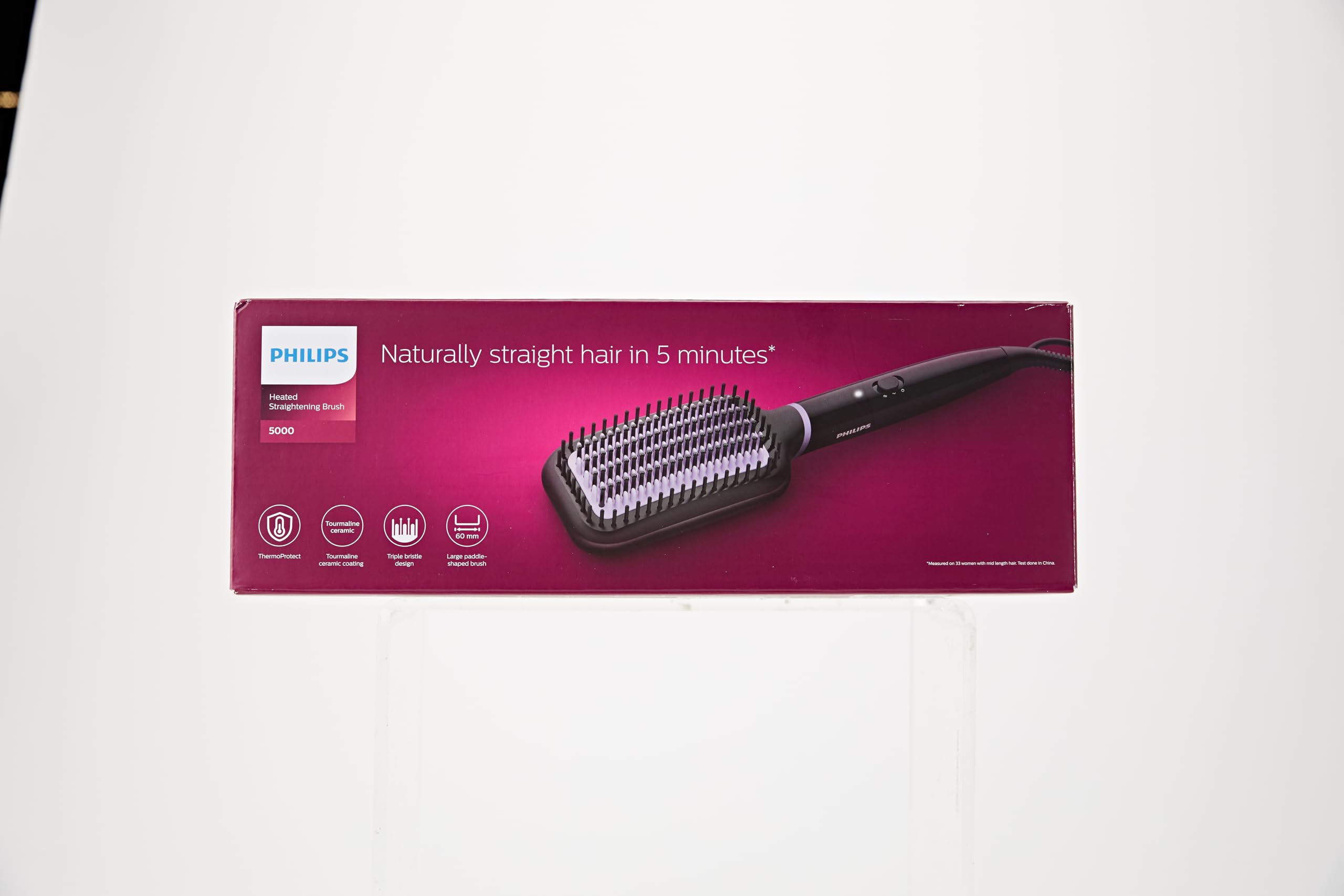 Philips StyleCare Essential Heated Straightening Brush, Smooth, Shiny, Frizz-Free Hair, Extra Large Brush Area, ThermoProtect Technology, BHH880/00 - Safqqa Egypt