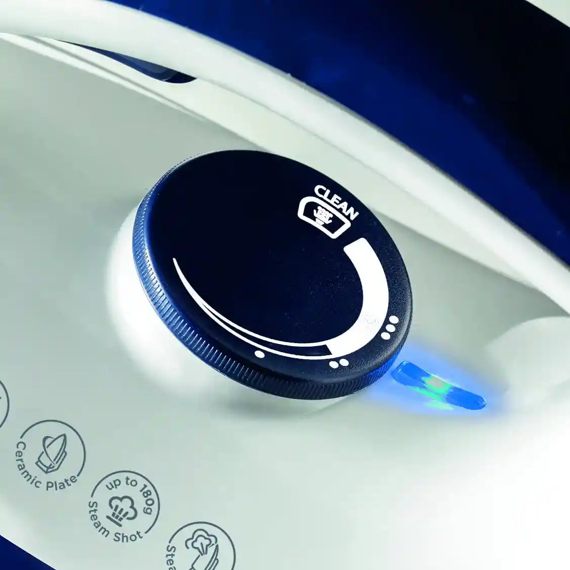 Kenwood 2600W Steam Station Iron – 1.8L Tank, Ceramic Soleplate, 180g Steam Boost, Anti-Drip, Auto Shut-Off, Self-Clean – White/Blue (SSP20.000WB)- Scratches And DAMAGE Box - Safqqa Egypt
