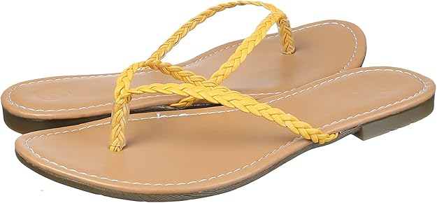 Club Aldo Faux Leather Braided-Strap Toe-Post Slippers for Women
