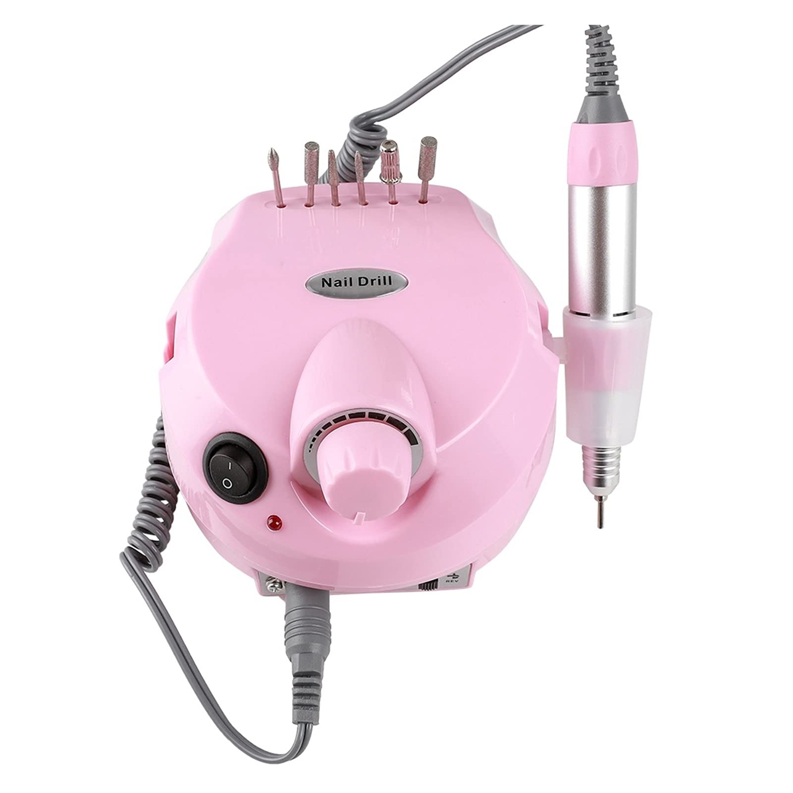 dheik Nail Drill Electric Nail File Drill Machine 30000RPM Nail Drill Machine Electric Nail File With Pedal For Polishing All Gel Nail Art Professional Manicure Kit Set Tools (Color : Pink)