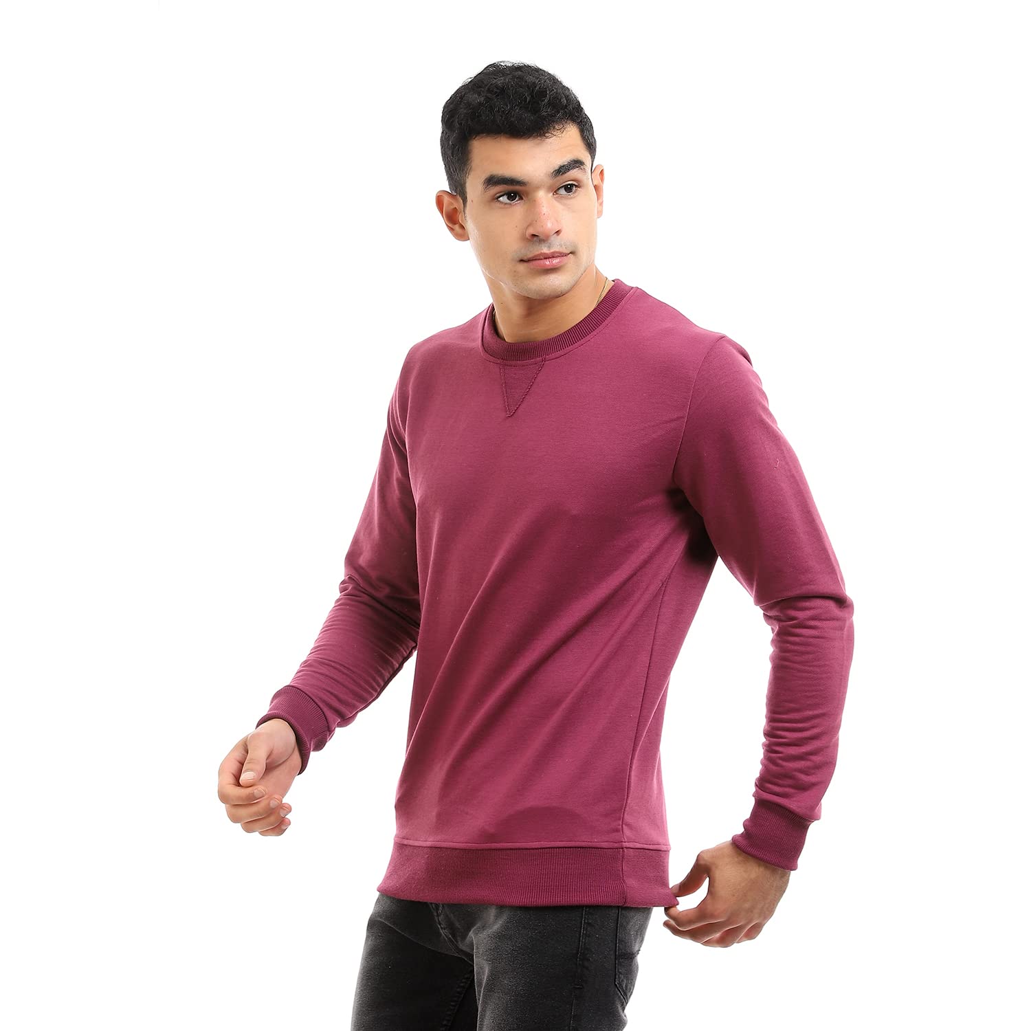 سويتشيرت رجالي أساسي بأكمام طويلة وياقة دائرية من أوف كليف