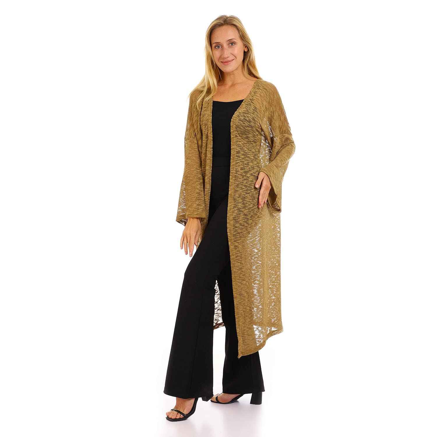 JAMILA Women Open Neckline Loose Cardigan OUTERWEAR - Safqqa Egypt